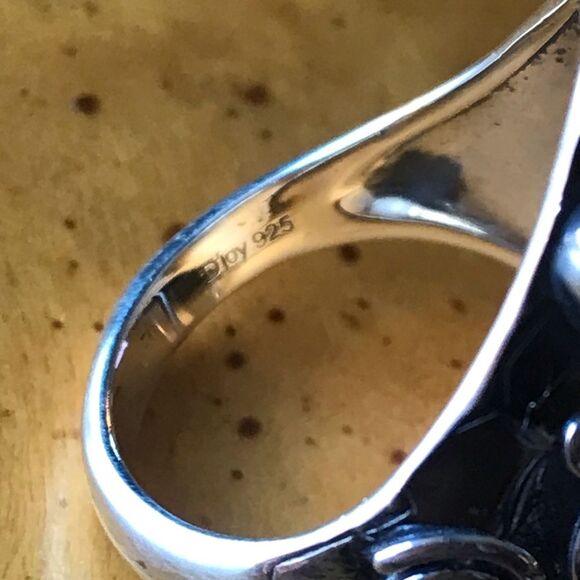 Royston Blue Horizon Turquoise Sterling Silver Statement Ring Size 10 - Picture 6 of 11